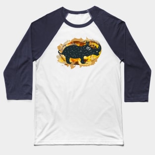 Cute rhino with abstract background Baseball T-Shirt